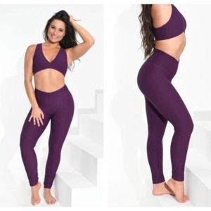 BOOTY BY BRABANTS Croco Skin Leggings Acai {3F46}